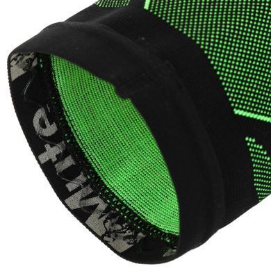 Наколенник спортивный эластичный компрессионный MUTE 9005 цвет черный-зеленый