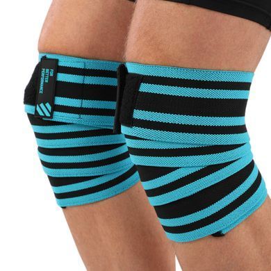 Коленные бинты для приседаний KNEE WRAPS LiveUp LP8724 цвет синий-черный