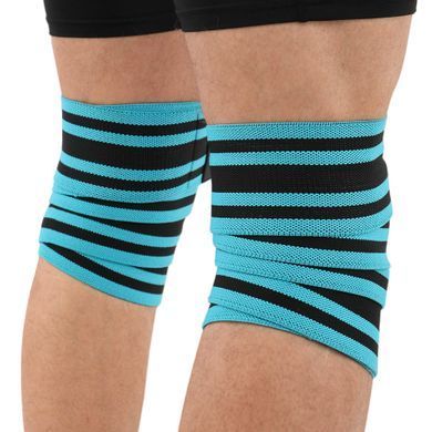 Коленные бинты для приседаний KNEE WRAPS LiveUp LP8724 цвет синий-черный