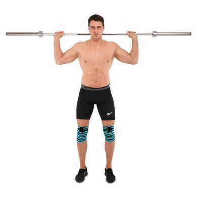 Коленные бинты для приседаний KNEE WRAPS LiveUp LP8724 цвет синий-черный
