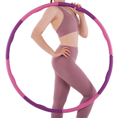 Обруч массажный Хула Хуп Zelart Hula Hoop FITNESS RING SL-3012 8 секций фиолетовый-розовый