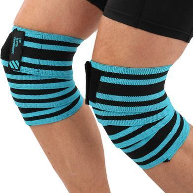 Коленные бинты для приседаний KNEE WRAPS LiveUp LP8724 цвет синий-черный