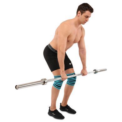 Коленные бинты для приседаний KNEE WRAPS LiveUp LP8724 цвет синий-черный