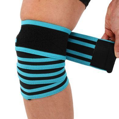 Коленные бинты для приседаний KNEE WRAPS LiveUp LP8724 цвет синий-черный