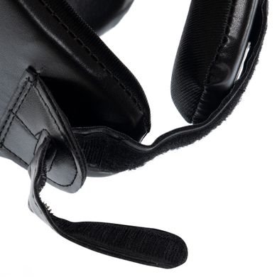 Шлем для бокса открытый с усиленной защитой макушки черный PU Zelart BO-8268