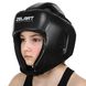 Шлем для бокса открытый с усиленной защитой макушки черный PU Zelart BO-8268