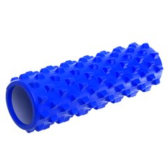 Роллер для занятий йогой и пилатесом Grid Bubble Roller l-45см d-14см FI-6672, Синий