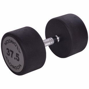 Гантель цельная профессиональная с полиуретановым покрытием TECHNOGYM LN-1254-37_5 1шт 37,5кг черный-серый