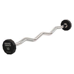 Штанга неразборная с фиксированным весом изогнутая PEV HAMMER STRENGHT TA-9978-10 10кг черный