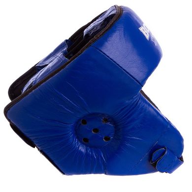 Боксерский шлем открытый синий кожаный BOXER 2027