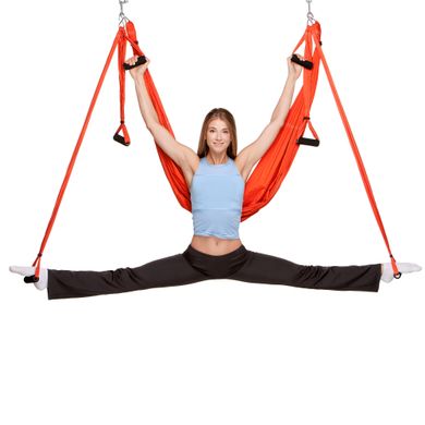 Гамак для йоги с ручками Antigravity Yoga Zelart FI-5323 цвет зеленый