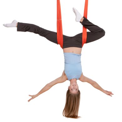 Гамак для йоги с ручками Antigravity Yoga Zelart FI-5323 цвет зеленый