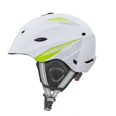 Шлем горнолыжный с механизмом регулировки MS-6287 белый L (58-61)