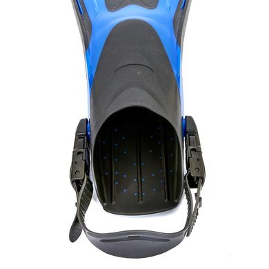 Ласты для плавания с открытой пяткой (серые,синие) Zelart F16-N, M-L (41-43)