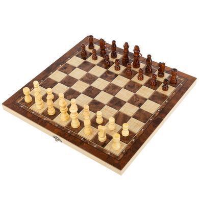 Шахматы шашки нарды 3 в 1 набор настольных игр деревянные Xinliye W7723B размер 34см x 34см х 2см