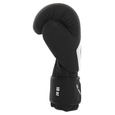 Перчатки кожаные боксерские Zelart CONTENDER 2.0 VL-8202 на липучке черно-белые, 12 унций