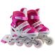 Раздвижные роликовые коньки детские розовые 1100, 31-34