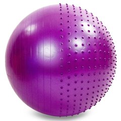 Мяч надувной для фитнеса полумассажный 2в1 75см Zelart FI-4437-75, Фиолетовый