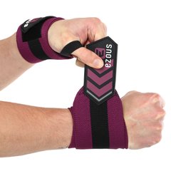 Бинты кистевые для жима STRONG WRIST WRAPS EZOUS C-07 цвет черный-фиолетовый