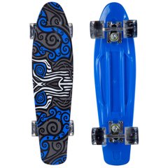 Скейт пластиковый Penny 56х15см светящиеся колеса SK-881-10, Синий