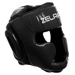 Шлем для бокса с полной защитой черный PU Zelart BO-6001