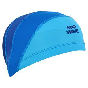 Шапочка для плавання текстильна на довге волосся юніорська MadWave LONG HAIRS JUNIOR M052102 колір синій