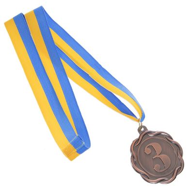 Медаль спортивная награда с лентой (1 шт) FLIE d=65 мм C-3176, 3 место (бронза)