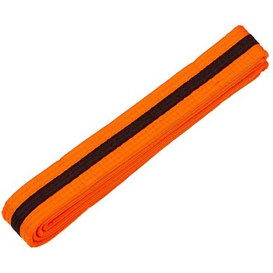 Пояс для кимоно двухцветный оранжево-черный SP-Planeta BO-7262, 240 см