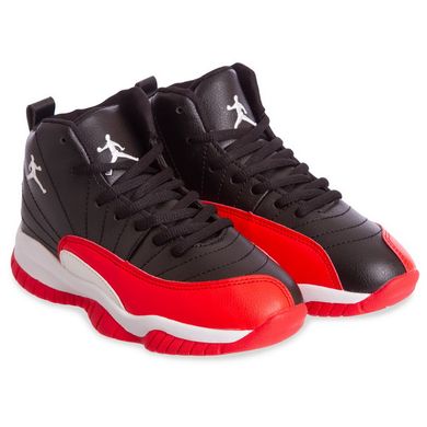 Баскетбольные кроссовки детские Jordan черно-красные 1803-3, 31