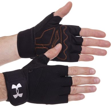 Перчатки для тяжелой атлетики Under Armour черные BC-6088, M