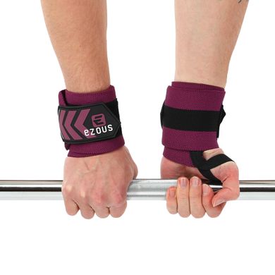 Бинты кистевые для жима STRONG WRIST WRAPS EZOUS C-07 цвет черный-фиолетовый