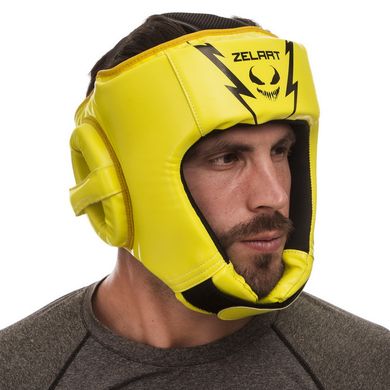 Защитный шлем для бокса открытый лимонный PU ZELART BO-1371