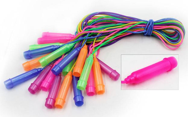 Скакалка детская с PVC жгутом и блестками (10 шт) 2,5м FI-4867, Разные цвета