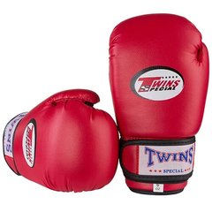 Боксерские перчатки Twins красные TW2101, 10 унций