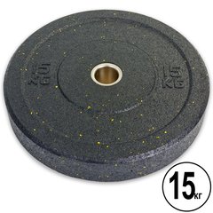 Блины для кроссфита (диски) 15 кг бамперные резиновые d-51мм Record ТА-5126-15