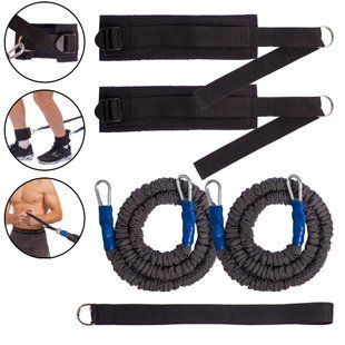 Поводок-амортизатор для скоростных тренировок Zelart LEG PRESS EXERCISER FI-3011 черный-серый