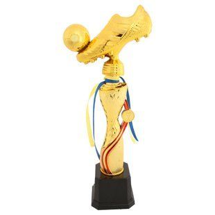 Фигура наградная спортивная Zelart Бутса с мячом JZ2412B высота 41см золото