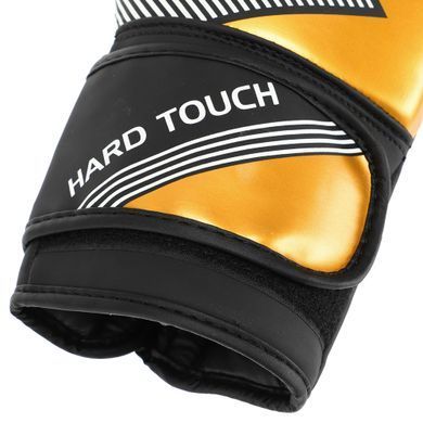 Рукавиці боксерські на липучці PU HARD TOUCH BO-7698 розмір 12 унції колір чорний-золотий