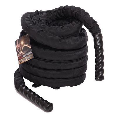 Канат для кроссфита в защитном рукаве Combat Battle Rope Zelart FI-5719-12 12м черный