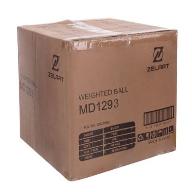 Мяч набивной медицинский для кроссфита WALL BALL Zelart FI-2637-12 12кг черный