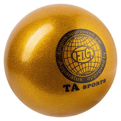 Мяч гимнастический TA SPORT 280 грамм 16 см с глиттером TA280, Золото
