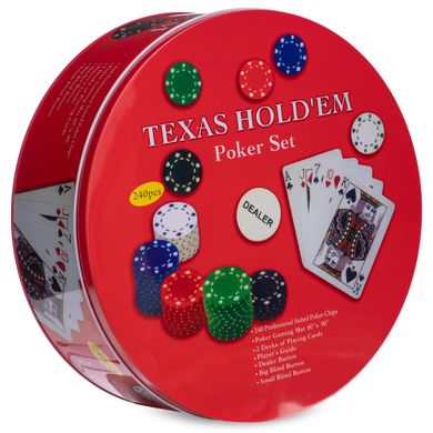 Покерный набор 240 фишек с номиналом IG-6616