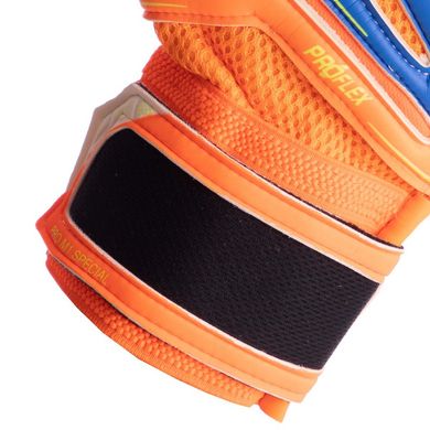 Перчатки футбольные с защитными вставками на пальцы REUSCH лимонно-оранжевые FB-915A, 10