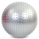 Мяч надувной для фитнеса полумассажный 2в1 75см Zelart FI-4437-75, Серый