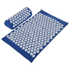 Набор массажный акупунктурный Аппликатор Кузнецова 2в1 коврик и валик Acupressure mat Zelart FI-0134 цвет синий