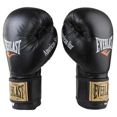 Боксерские перчатки кожа Everlast American Star черные 8 унции EV-8ASBL