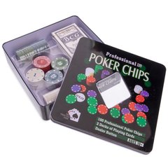 Покерный набор 100 фишек в металлической коробке IG-2033