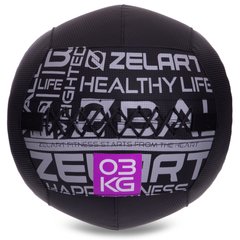 Мяч набивной медицинский для кроссфита WALL BALL Zelart FI-2637-3 3кг черный