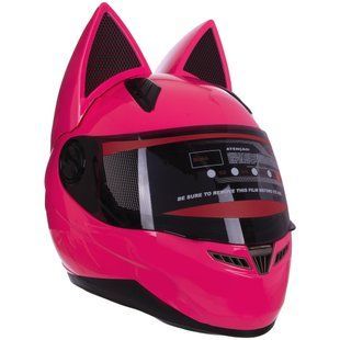 Мотошлем интеграл (full face) Мото Кото с ушками NITRINOS NEKO MS-1650 размер M цвет розовый