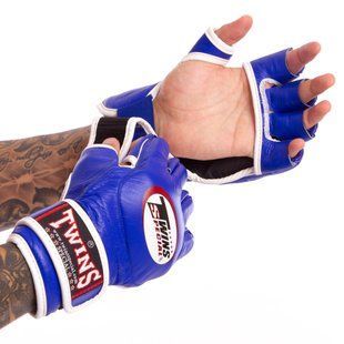 Рукавиці для змішаних єдиноборств MMA TWINS GGL-6 розмір M колір синій